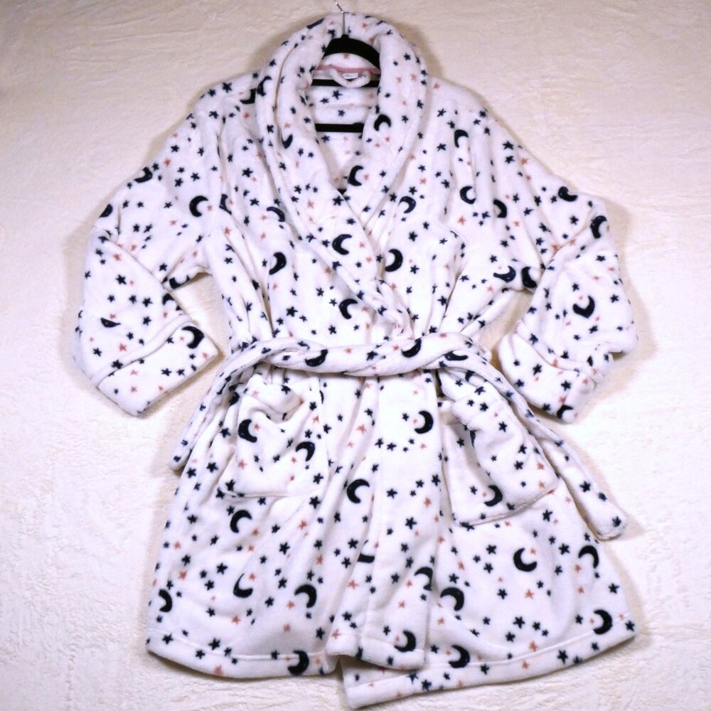 Sonoma Plush Short Robe with Moons & Stars
